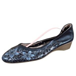 Pitillos Gilvia Hernandez Women Heel Size 41 Comfort Work Black Leather Floral